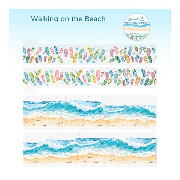 Poppy Crafts Seaside In Midsummer PET Sticker Roll 2/Pkg - Walking on the Beach