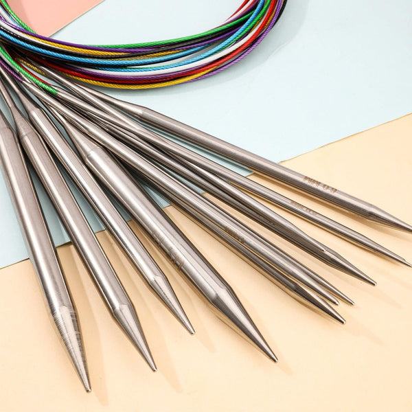 Poppy Crafts Stainless Steel 100cm Circular Knitting Needles - 5.5mm
