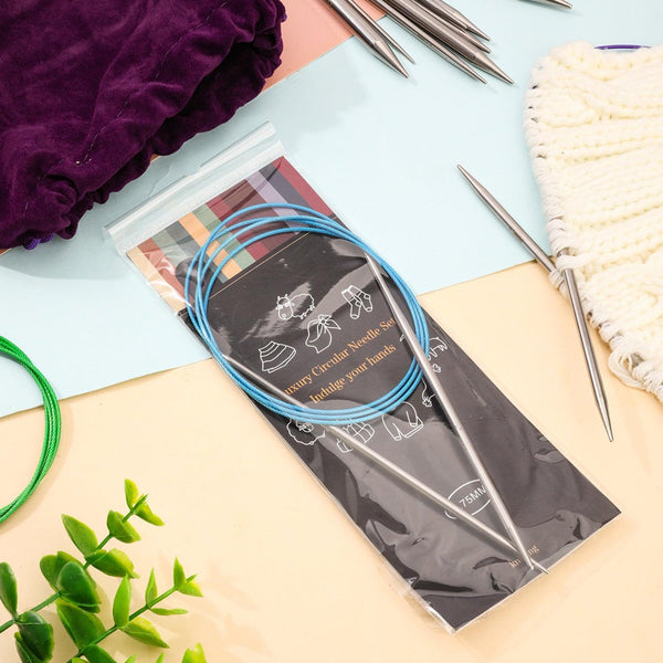 Poppy Crafts Stainless Steel 100cm Circular Knitting Needles - 2.25mm