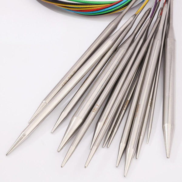 Poppy Crafts Stainless Steel 100cm Circular Knitting Needles - 5.5mm
