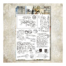 Sheet of vintage-style postcard and letter templates on a textured background