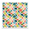Colorful geometric pattern on a white background