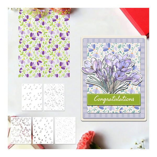 Set of greeting cards with floral designs on a white surface