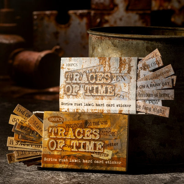 Poppy Crafts Traces of Time Hard Card Label Sticker - Rusty Love Note