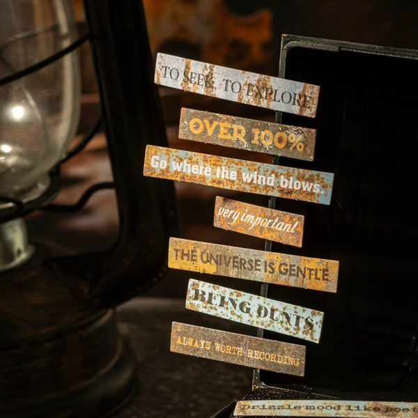 Poppy Crafts Traces of Time Hard Card Label Sticker - Rusty Love Note