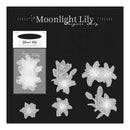 Decorative paper with 'Moonlight Lily' design on a black background