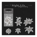 Tracing paper set with night lily designs on a black background