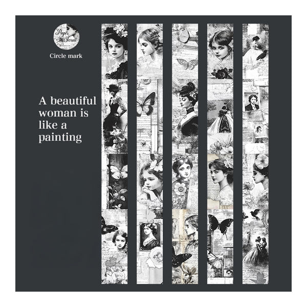 Poppy Crafts Page Scroll Washi Sticker Roll - A Beautiful Woman