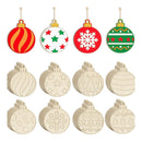 Poppy Crafts Wooden Ornaments Set - Christmas Collection - Beautiful Baubles