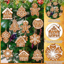 Poppy Crafts Wooden Ornaments Set - Christmas Collection - Gingerbread Cookies