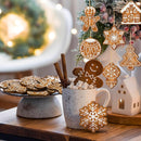 Poppy Crafts Wooden Ornaments Set - Christmas Collection - Gingerbread Cookies