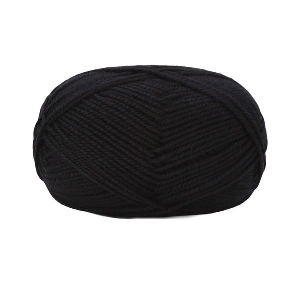 Poppy Crafts Wool Thread Mercerised Yarn 50g - Black
