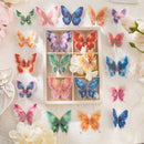 Poppy Glowing Butterfly PET Stickers - Green & Emerald Flowing Light