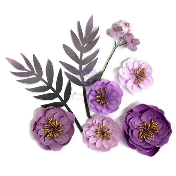 Prima Paper Flowers 8 Pack Enchanted Violet, Bewitched^