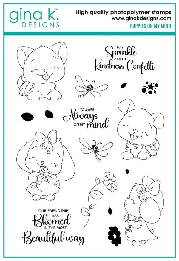 Gina K Designs Stamp & Die Set - Puppies on My Mind