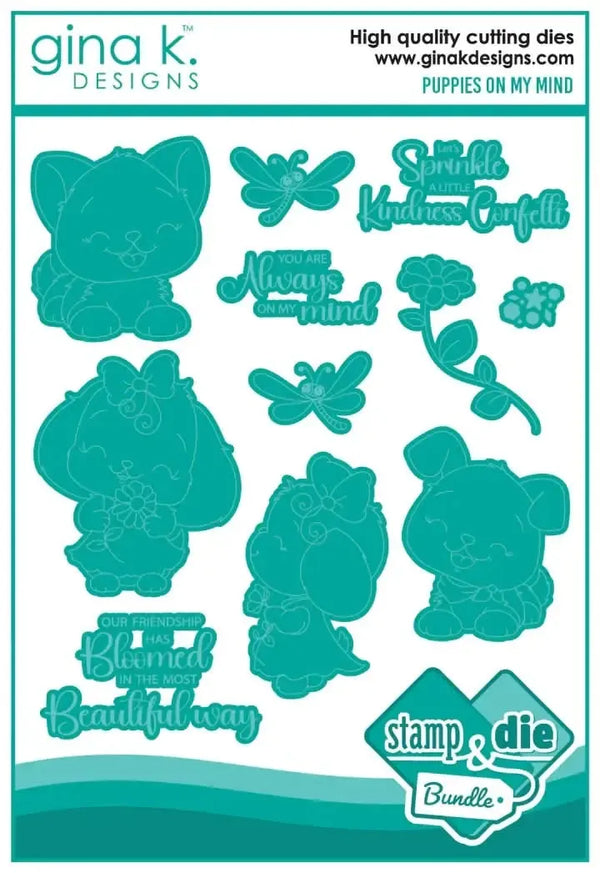 Gina K Designs Stamp & Die Set - Puppies on My Mind