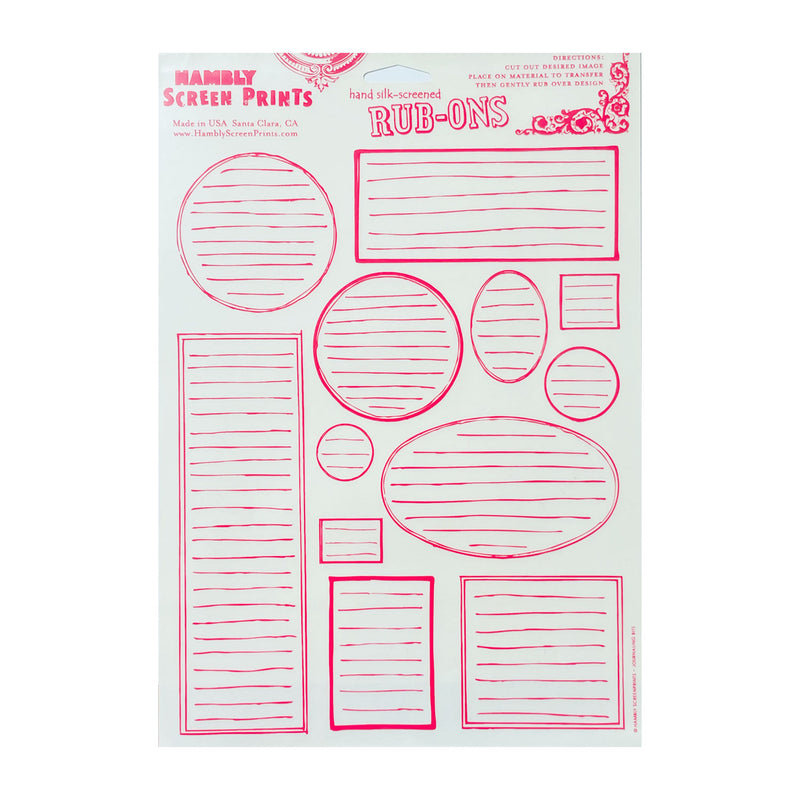 Hambly Screen Prints - Rub-Ons - Journaling Bits - Pink*