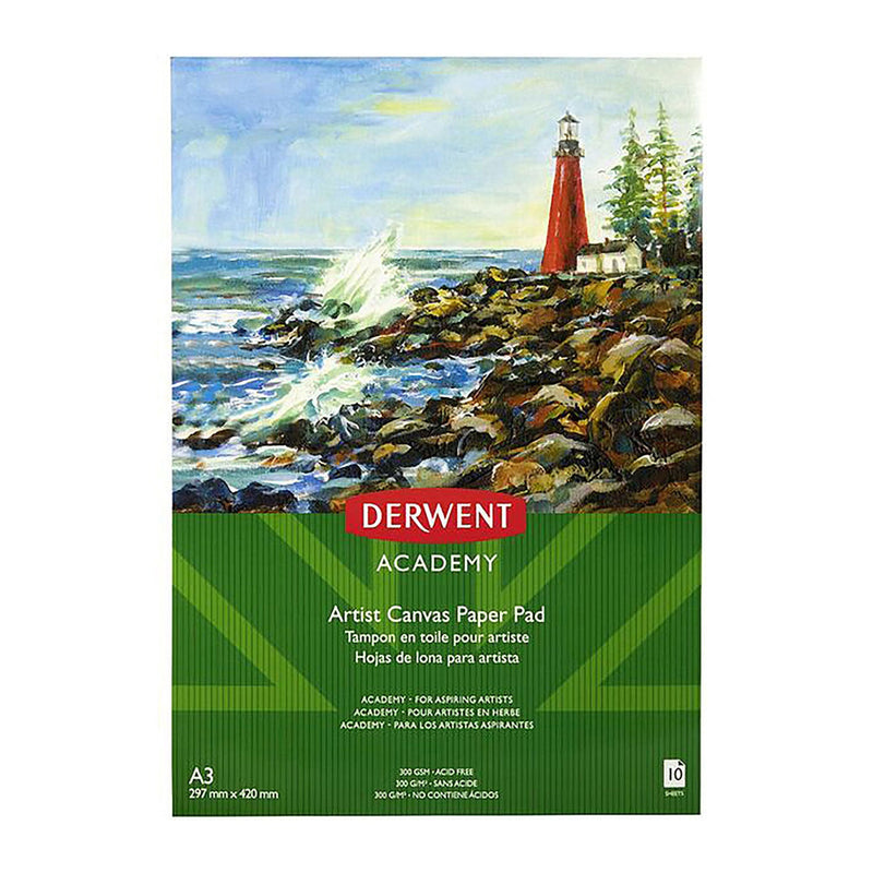 Derwent Academy Artist Canvas Paper Pad 300gsm 10 Sheets A3