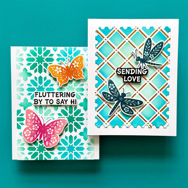 Simon Hurley create. Blooming Butterflies Photopolymer Stamp Set by Ranger.