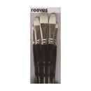 Reeves Acrylic Brushes Short Handle Set of 5 - No. 2 ,4, 8, 10 & 12 Filbert