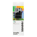 Reeves Acrylic Brushes Short Handle Set of 5 - No. 2 ,4, 8, 10 & 12 Filbert