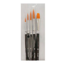 Reeves Water Colour Brushes Short Handle Set of 5 - No. 2, 4, 6 & 8 Round; No. 10 Flat