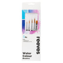 Reeves Water Colour Brushes Short Handle Set of 5 - No. 2, 4, 6 & 8 Round; No. 10 Flat