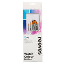 Reeves Water Colour Brushes Short Handle Set of 6 - No. 1, 3, & 5 Round; No. 2, 6, & 10 Flat