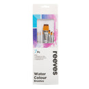 Reeves Water Colour Brushes Short Handle Set of 7 - No. 2/0, 2 & 4 Round; No. 3/4, 2 & 6 Flat; No. 1/4 Angle*