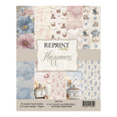 Pack of paper sheets with various designs and 'Reprint Hobby Happiness' branding.