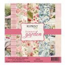 Pack of paper with floral designs and 'Reprint' branding on a white background