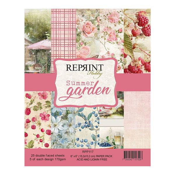 Pack of Reprint Hobby paper with 'Summer Garden' design on a white background