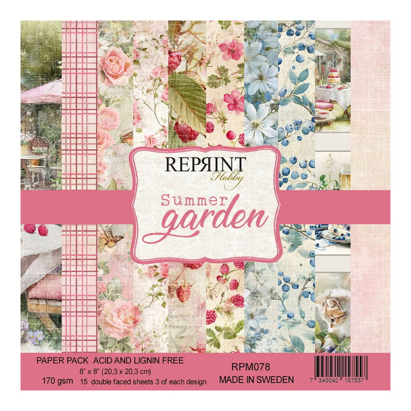 Pack of paper with floral designs and 'Reprint Hobby' branding