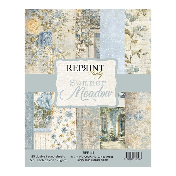 Pack of Reprint Hobby paper with 'Summer Meadow' design on a white background