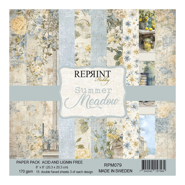 Pack of paper with 'Reprint Hobby' branding and 'Summer Meadow' design.