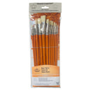 Royal & Langnickel Bone Taklon Long Handle Paint Brush Value Pack 12pc paint brush set by Royal & Langnickel