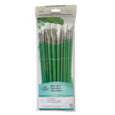 Royal & Langnickel White Taklon Long Handle Paint Brush Value Pack 12pc paint brush set by Royal & Langnickel