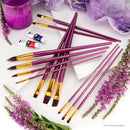 Royal & Langnickel Burgundy Taklon Long Handle Paint Brush Value Pack 12pc paint brush set by Royal & Langnickel