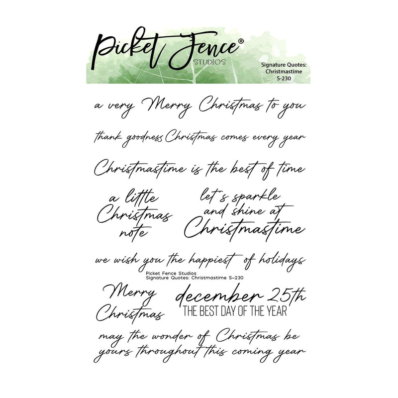 Picket Fence Studios Clear Stamp Set - Signature Quotes: Christmastime