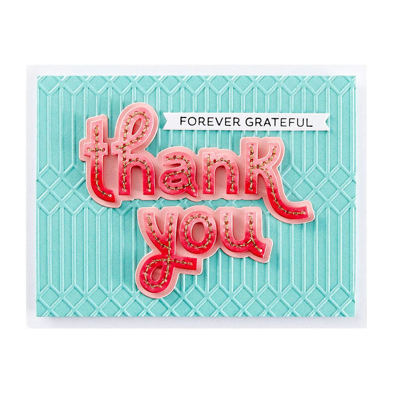 Spellbinders Etched Die From The Out And About Collection - Stitched Thank You & For You