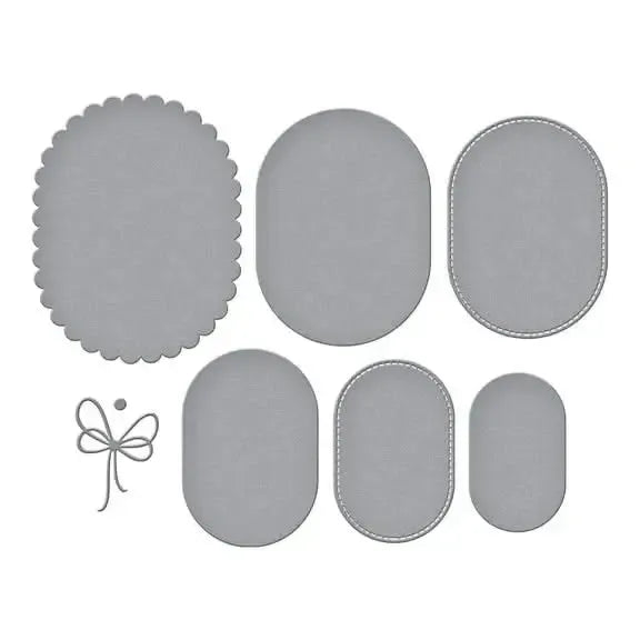 Spellbinders Wildflowrs Etched Die Set by Lisa Horton - Scallop and Stitched Edge Ovals