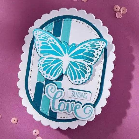 Spellbinders Wildflowrs Etched Die Set by Lisa Horton - Scallop and Stitched Edge Ovals
