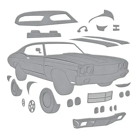 Spellbinders Classic Road Legends Etched Dies By Mindy Eggen - Muscle Car