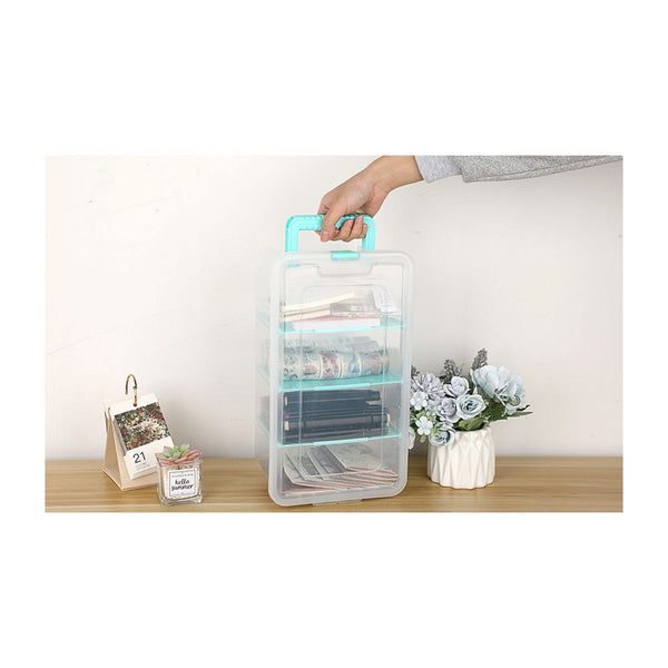 Universal Crafts 3 Tier Divided Organiser - Aqua