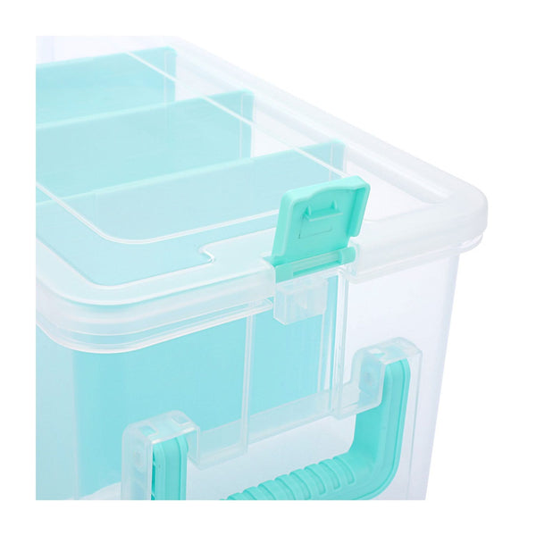 Universal Crafts 3 Tier Divided Organiser - Aqua