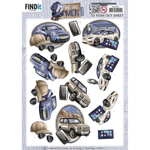 Find It Trading Amy Design We Are Men Punchout Sheet Cars