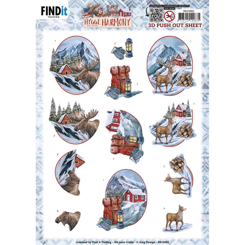 Find It Trading Amy Design 3D Push Out Sheet Moose, Hygge Harmony