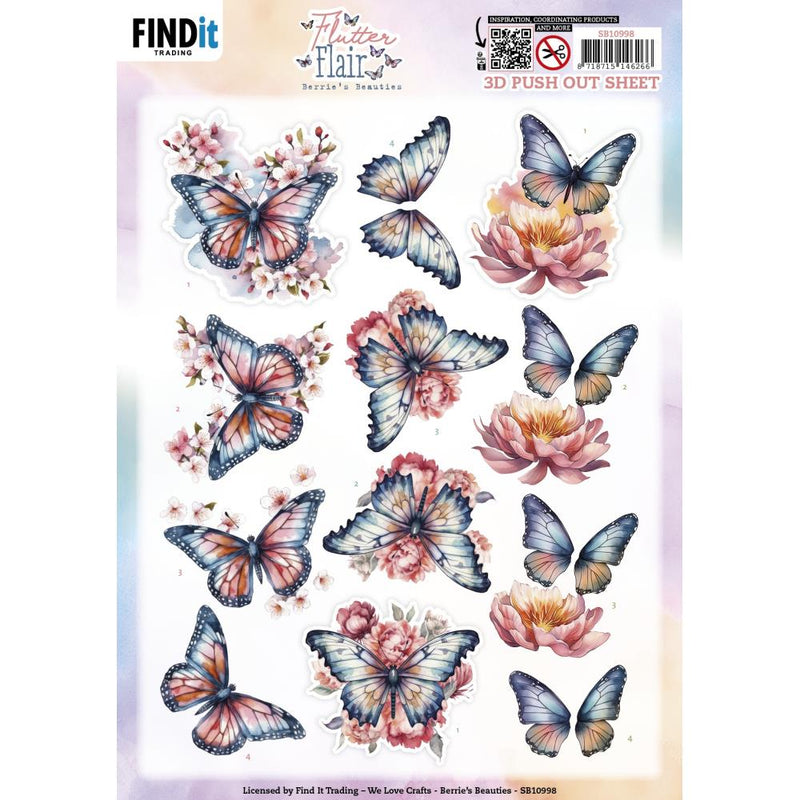 Find It Trading Berries Beauties 3D Punchout Sheet Pink Flutters