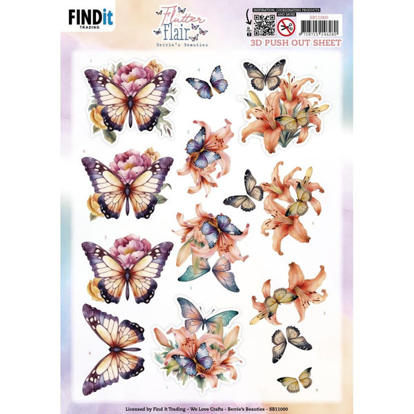 Find It Trading Berries Beauties 3D Punchout Sheet Orange Flutters