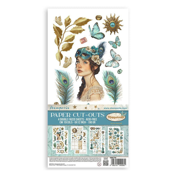 Stamperia Double-Sided Paper Cut-Outs 4/Pkg - Masquerade